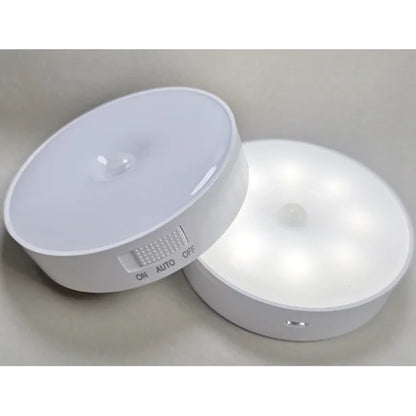 2-Pack LED Motion Sensor Night Light – USB Rechargeable, Magnetic Auto On/Off, Warm & White