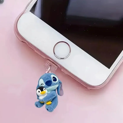 Stitch 2D Phone Dust Plug - Dustproof Charging Port Charm for Type-C & Lightning (Android & iPhone)