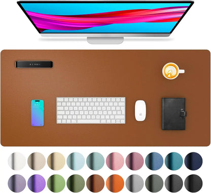 Large Waterproof PU Leather Desk Mat for Office & Home — Keyboard, Mouse & Writing Pad