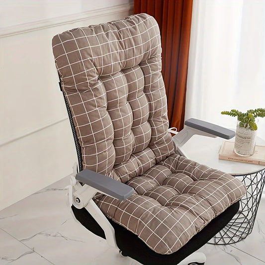 Ergonomic Memory Support Seat Cushion with Integrated Backrest and Lumbar Support for Office, Home & Car