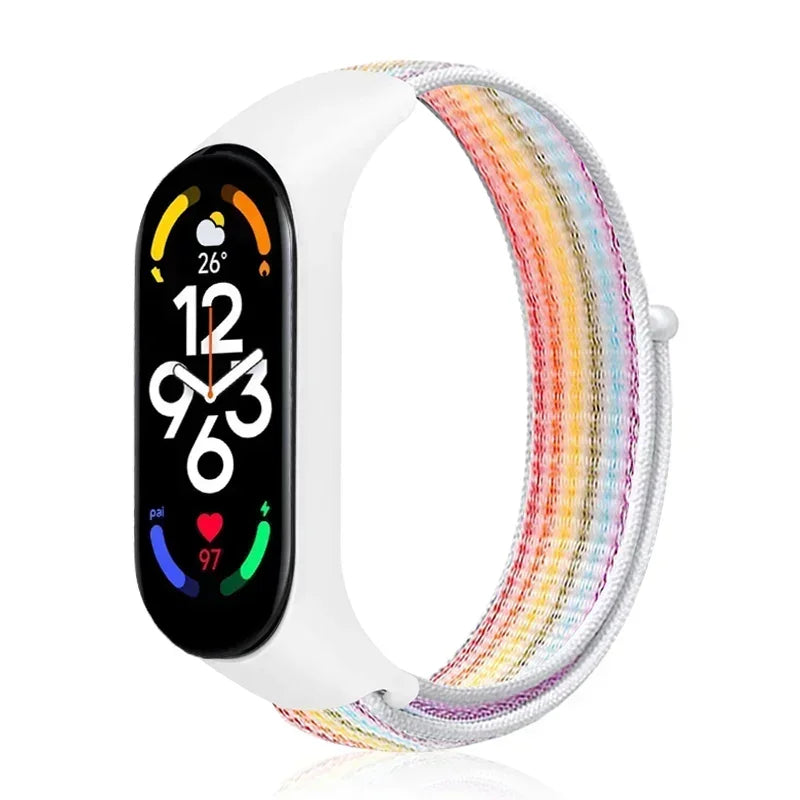 Nylon Loop Replacement Strap for Smart Fitness Tracker – Soft Adjustable Breathable Woven Wristband