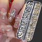 100/50cm Luxury Crystal Chain Nail Charms - 1.5/2mm Clear & AB Diamond Nail Art Decoration