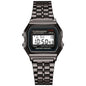 Rose Gold Retro Digital LED Women's Watch - Rectangular 32mm Case, Water-Resistant 3ATM