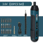 3.6V Mini Cordless Electric Screwdriver — Torque Adjustable Straight Handle, 6.35mm (1/4") Hex Chuck, 1300mAh Lithium Battery