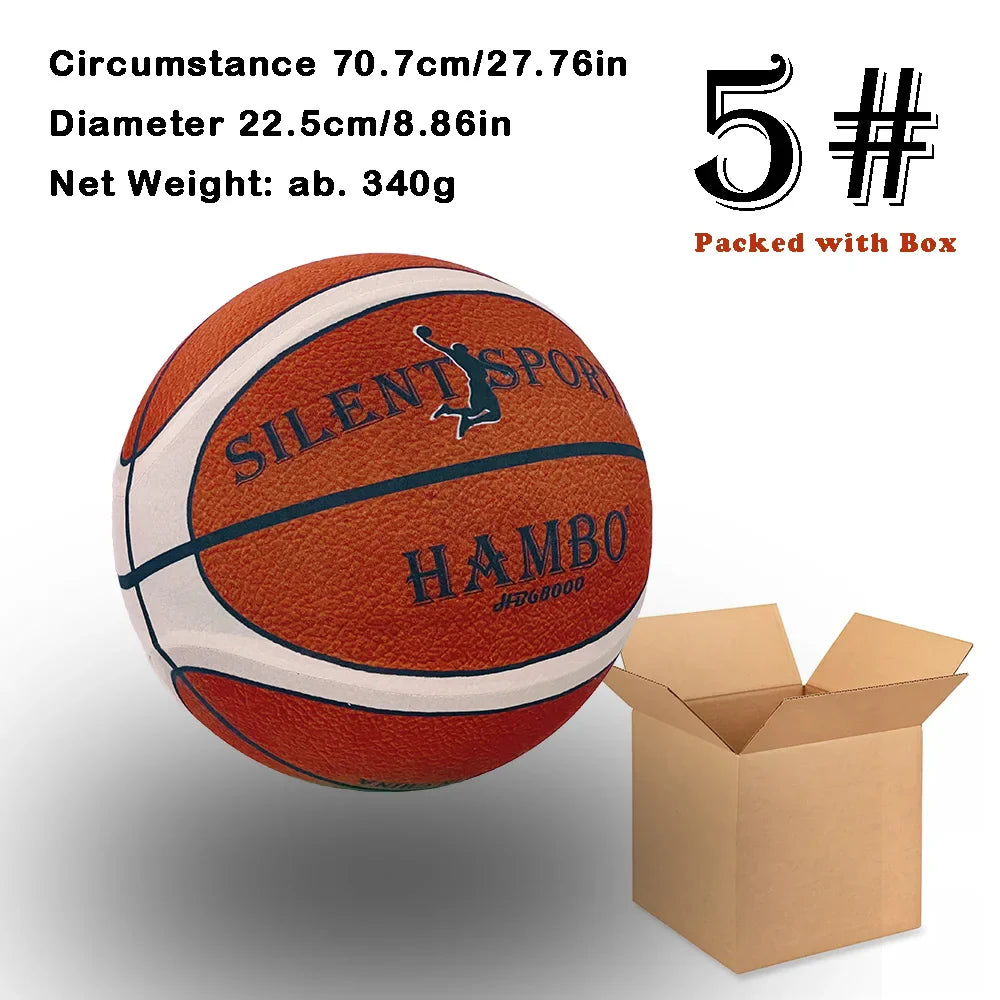 Silent Indoor Basketball with Fabric Cover — Sizes 5/6/7 Training Ball