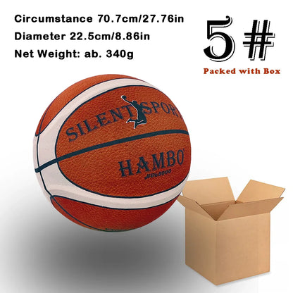 Silent Indoor Basketball with Fabric Cover — Sizes 5/6/7 Training Ball