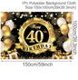 Gold Glitter Happy Birthday Party Backdrop For Photo Black  Happy Birthday Adult Theme Party Decoration Supplies DIY Backdrops