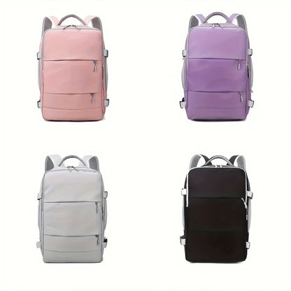 Spacious Travel Backpack – Multifunctional Carry-On with Luggage Strap, Casual Unisex Daypack