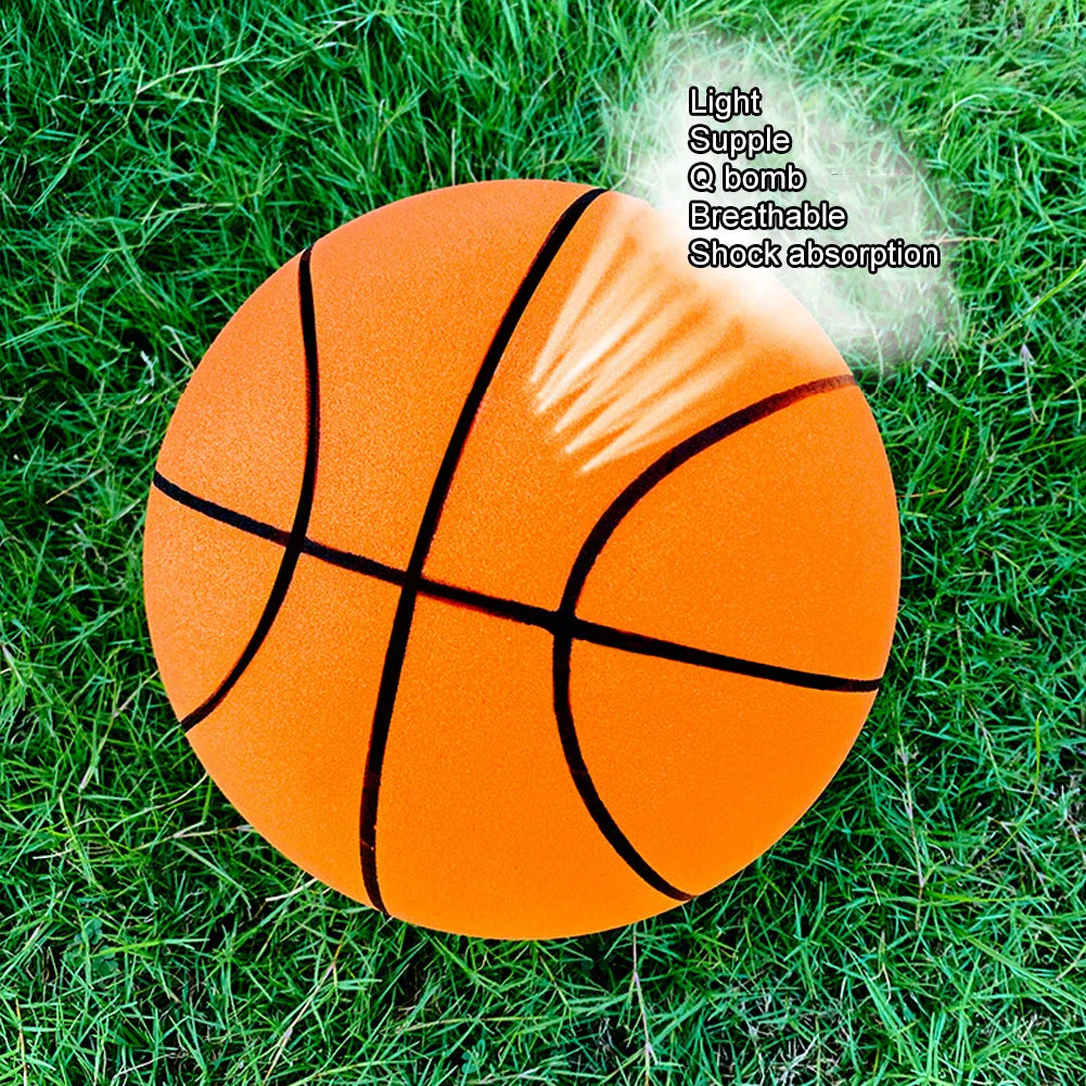 Kids Silent Foam Basketball — Indoor Squeezable Bounce Ball, Sizes 3/5/7