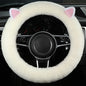 Plush Wool Steering Wheel Cover, Cartoon Frog Short Fur Car Wheel Protector, Fits 35–42 cm (13.8–16.5 in)