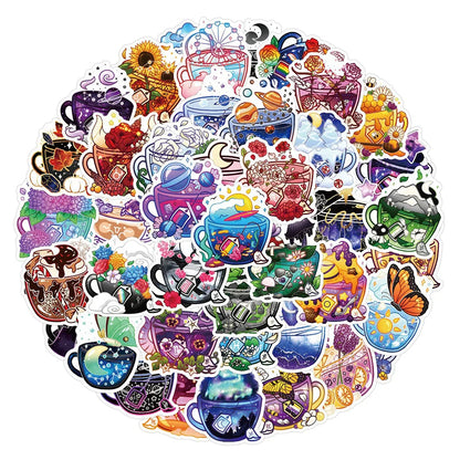 10/30/50pcs Cartoon Ins Cute Flower Graffiti Stickers Aesthetic Decals Kids Toy Scrapbook Diary Phone Laptop Waterproof Sticker