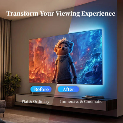 HDMI Sync LED TV Backlight Strip - Dynamic Ambience Lighting for TV, Streaming Sticks & Gaming Consoles