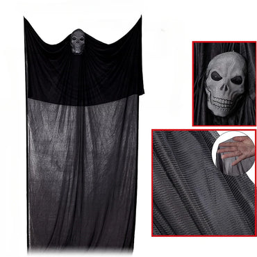 Hanging Skull Ghost Halloween Decoration with Light and Sound Options
