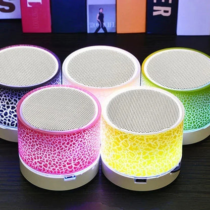 Mini Bluetooth Speaker with LED Light, USB & SD Card — Portable Wireless Speaker with Deep Bass for Phone & PC