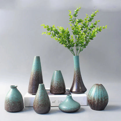 Ceramic Small Flower Bud Vase - Minimalist Japanese-Style Tabletop Home Decor