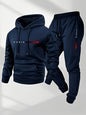 Men's Fleece Hoodie & Jogger Set – Letter Print Pullover Tracksuit for Fall Winter Casual Sportswear