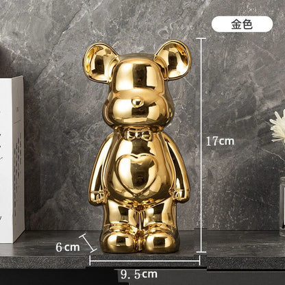 Love Bear Decoration Ceramic Crafts Wine Cabinet European Style The Little  Cartoon  Statue Kawaii Cartoon Figure Office Book Shelf Ornament Home Decorations 400% Bears Figurines