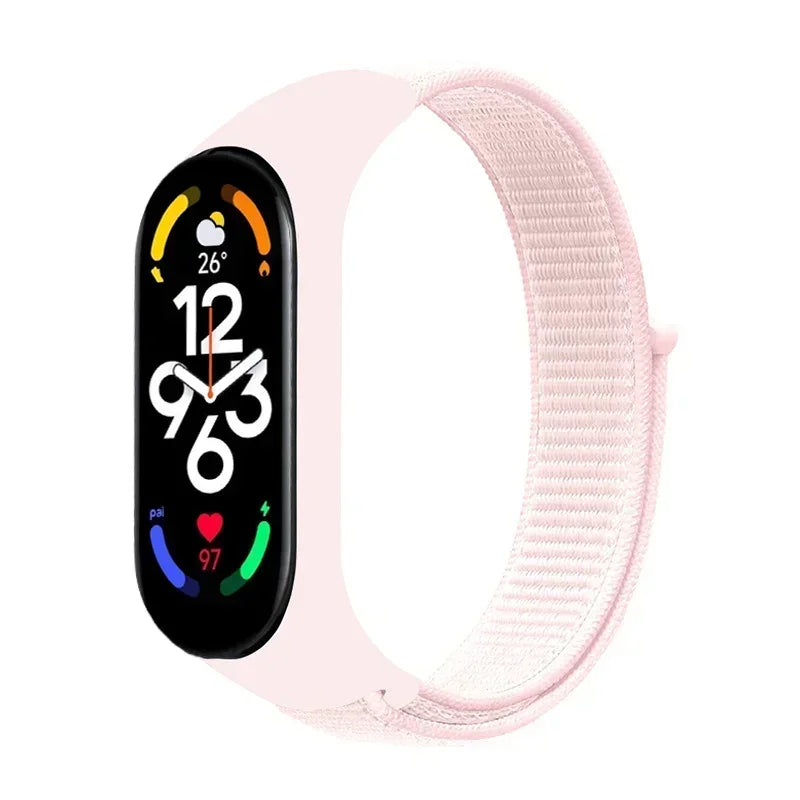 Nylon Loop Replacement Strap for Smart Fitness Tracker – Soft Adjustable Breathable Woven Wristband
