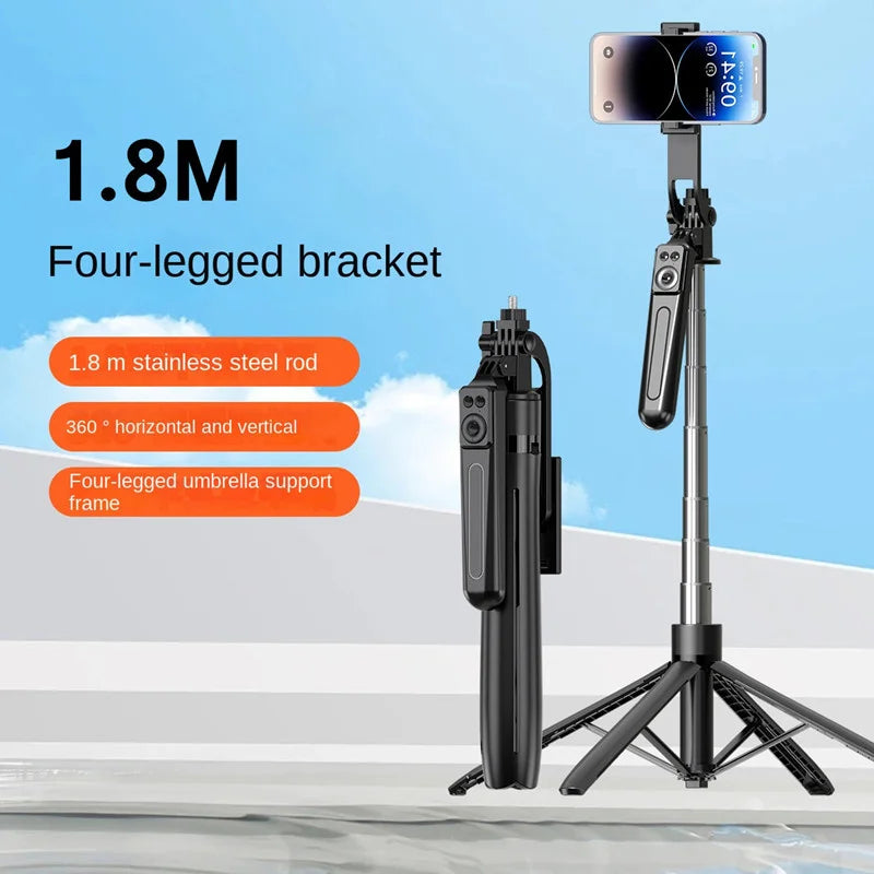 Roreta Selfie Stick Tripod Extendable Wireless Bluetooth Remote Portable Smartphone Stand Mount With light For iOS Android Phone