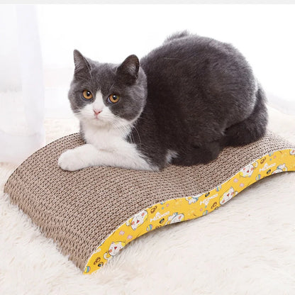 Corrugated Cardboard Cat Scratcher – Double-Sided Catnip Scratch Board for Sofa, Bed & Cushion