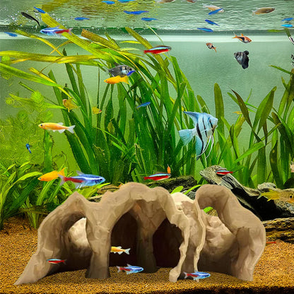 3D Printed Aquarium Cave Hideout – PLA Fish Tank Tunnel Shelter (Small/Medium/Large)