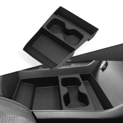 Armrest Storage Box & Cup Holder Organizer - Car Interior Anti-Dirt Pad, Black