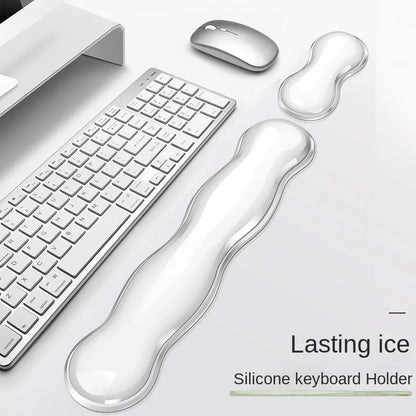 Transparent Anti-Slip Rubber Mouse Pad with Ergonomic Wrist Rest - Desk & Gaming