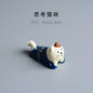 ZAKKA Miniatures Study Bookcase Home Decor Cute Cartoon Cat Retro Desk Gramophone Ornament Crafts Dollhouse Accessories Toy Gift