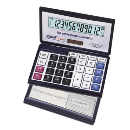 Foldable Flip Cover Solar Calculator Portable 12-Digit Large LCD Financial Office Calculator