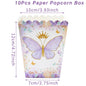 Butterfly Candy Gift Box Pink Purple Butterfly Birthday Party Decorations Kids Wedding Supplies Baby Shower Cookie Biscuit Box