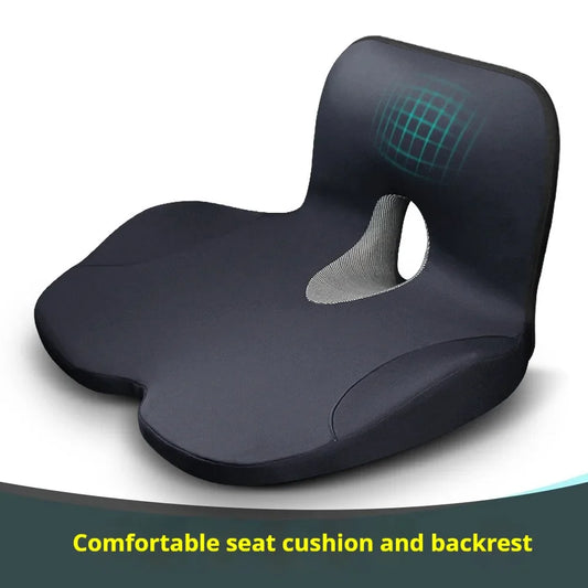 L-Shaped Memory Foam Seat Cushion for Office Chair, Anti-Slip Pressure-Relief Hip & Lumbar Support