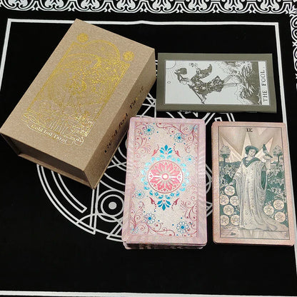Fantastic 80 Pieces Silver foil Tarot Cards Waterproof PVC Quality With Flip Box As A Luxury Gift