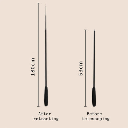 Telescopic Cat Wand 1.8m (6 ft) Extendable Feather Teaser Scratch-Resistant Interactive Cat Toy