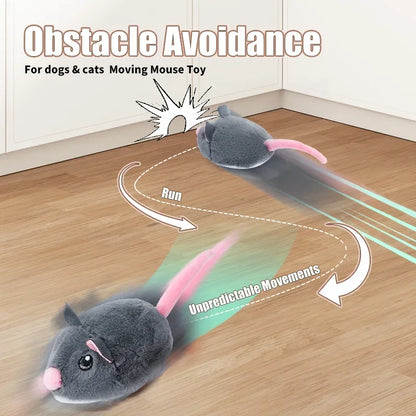 Motorized Interactive Plush Mouse Cat Toy - Fast-Moving Electronic Pet Toy for Cats