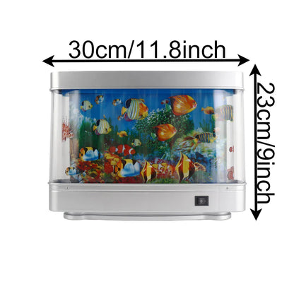 Ocean Aquarium Motion Lamp - Virtual Moving Tropical Fish Night Light