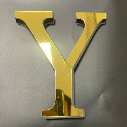 Gold Mirror 3D Letter Wall Stickers – Acrylic Peel & Stick Decor