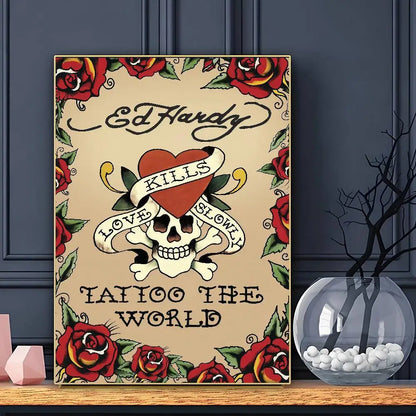 FASHION E-Ed H-har-dyS Poster Sticky Wall Art Printing Waterproof Home Living Bed Room Bar Aesthetic Decor