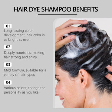 EELHOE 100ml Red Hair Color Shampoo Herbal Extracts Nourishing Care Long-Lasting Color Gentle Healthy Dyeing for All Hair Types