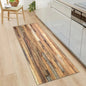 VIKAMA Wood Striped Carpet Kitchen Rug Thin Door Mat Long Floor Mat Laundry Room Carpet Living Room Carpet Rug For Bedroom Home