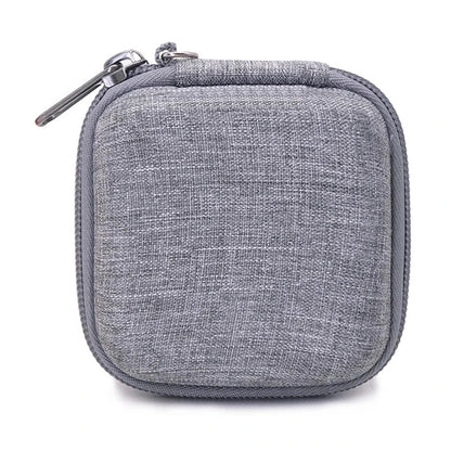 Leather Earphone & Cable Organizer Case – Portable Earbud, Charger & USB Drive Storage