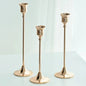3-Piece Brass Gold Candlestick Holder Set 5.9/7.3/9.3 in (15/18.5/23.5 cm) Taper Candle Stands for Wedding & Home Decor