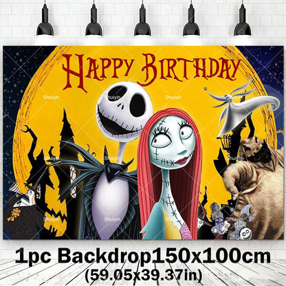 Halloween Birthday Party Decoration Kit with Balloons and Backdrop Options