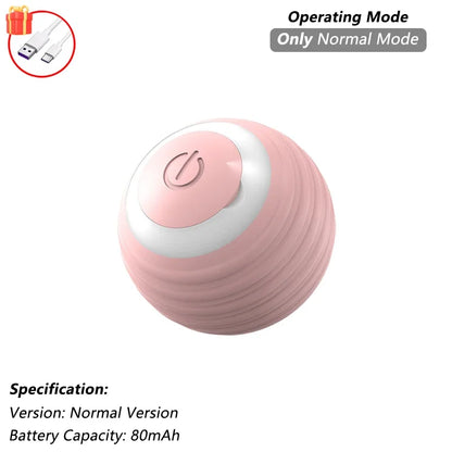 Rechargeable Interactive Cat Ball Toy — Automatic Rolling Smart Toy with Tail, LED & Obstacle Avoidance