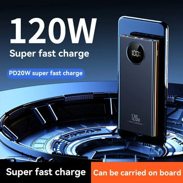 120W 80000mAh Portable Power Bank - Super-Fast USB-C External Battery Pack for Smartphones