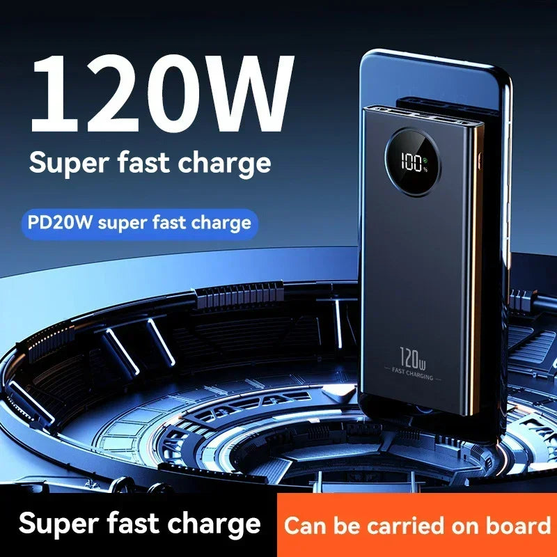 120W Power BankSuper Fast Charging 80000mah Ultra large Capacity For Mobile Power External Battery For iPhone Xiaomi Samsung
