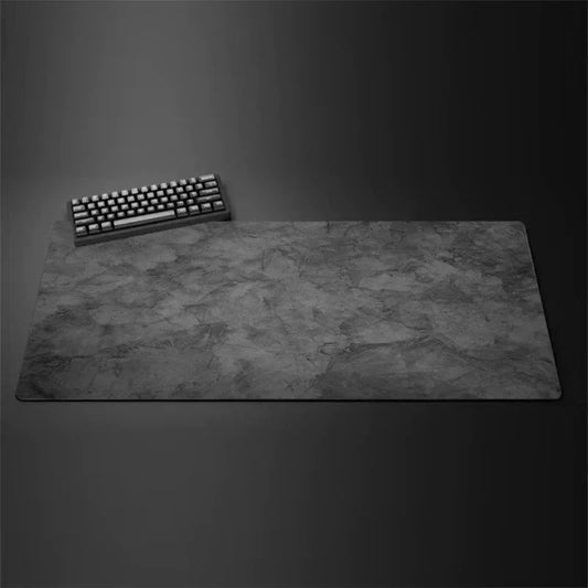 Gray XXL Gaming Mouse Pad – Extended Non-Slip Desk Mat with Overlocked Edges for Keyboard & Computer Setup