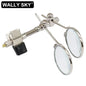 Watch Repair Clip Magnifier 10X Double Lens Mini Monocular Rotating Lens Stainless Steel Frame