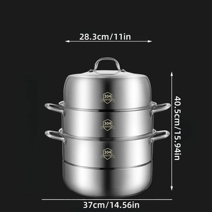 New Product 304 Stainless Steel Steamer Pot Soup Set Stainless Steel Cooker Cooking Soup Pot Steamer Pot