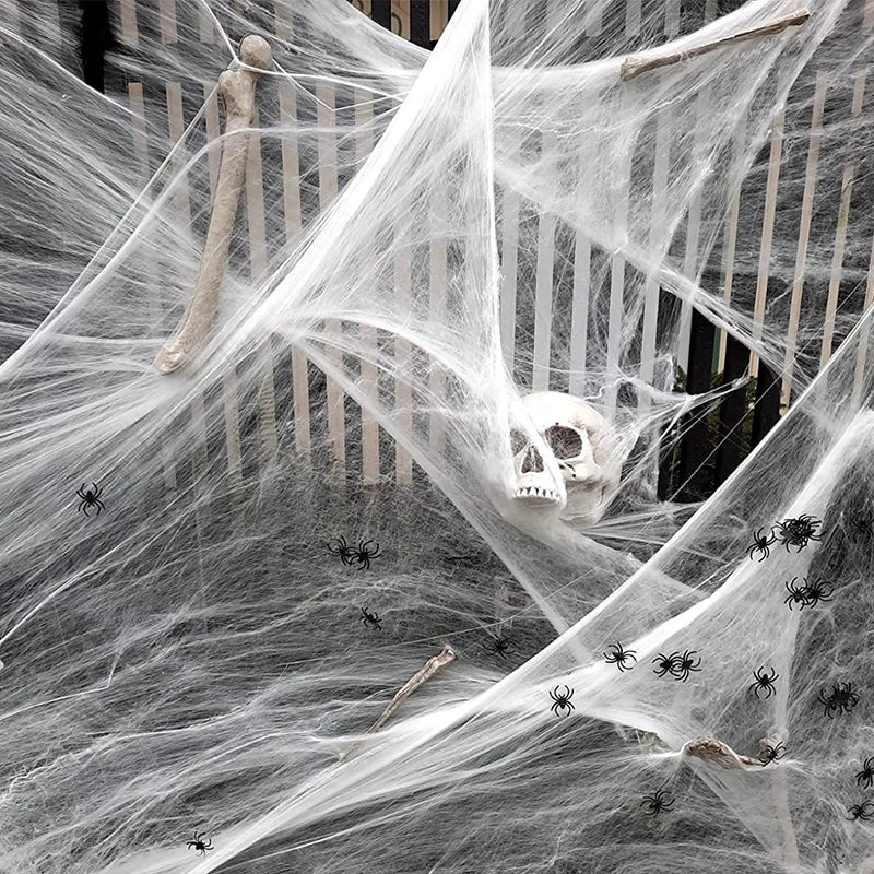 Halloween Artificial Spider Web Stretchy Cobweb Decoration – Cotton Cobweb for Haunted House, Bar & Party Props – 5 Colors, 20g or 40g