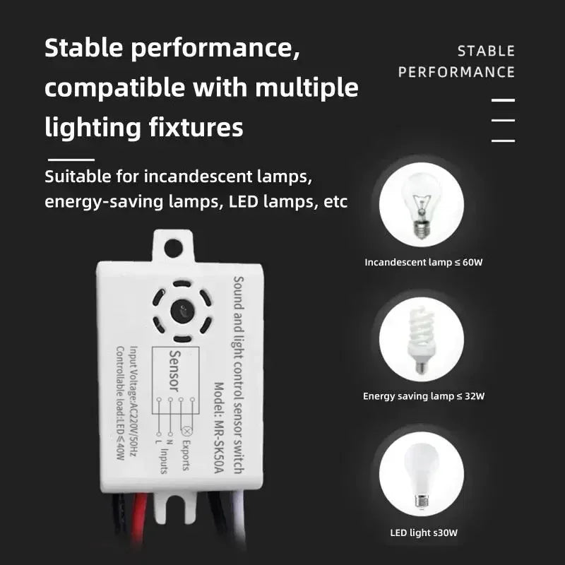 220V  Sound Voice Sensor  Light Switch  Module Detector Auto On Off Intelligent Use In Corridor Bath Warehouse Stair Switch